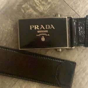 Sold on other platform “ Prada belt black leather